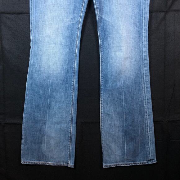 Express Womens Jeans Blue Denim Mid Rise Bootcut Casual Stretch 10 Long - Picture 3 of 12